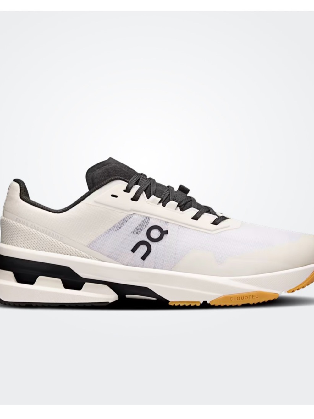 On Running women’s Cloudpulse Pro Trainer in White, Black & Tan